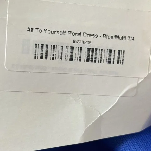 Perfectly Priscilla Dress Small One Shoulder Blue Floral Boho Tiered Preppy‎ NEW - Picture 10 of 16